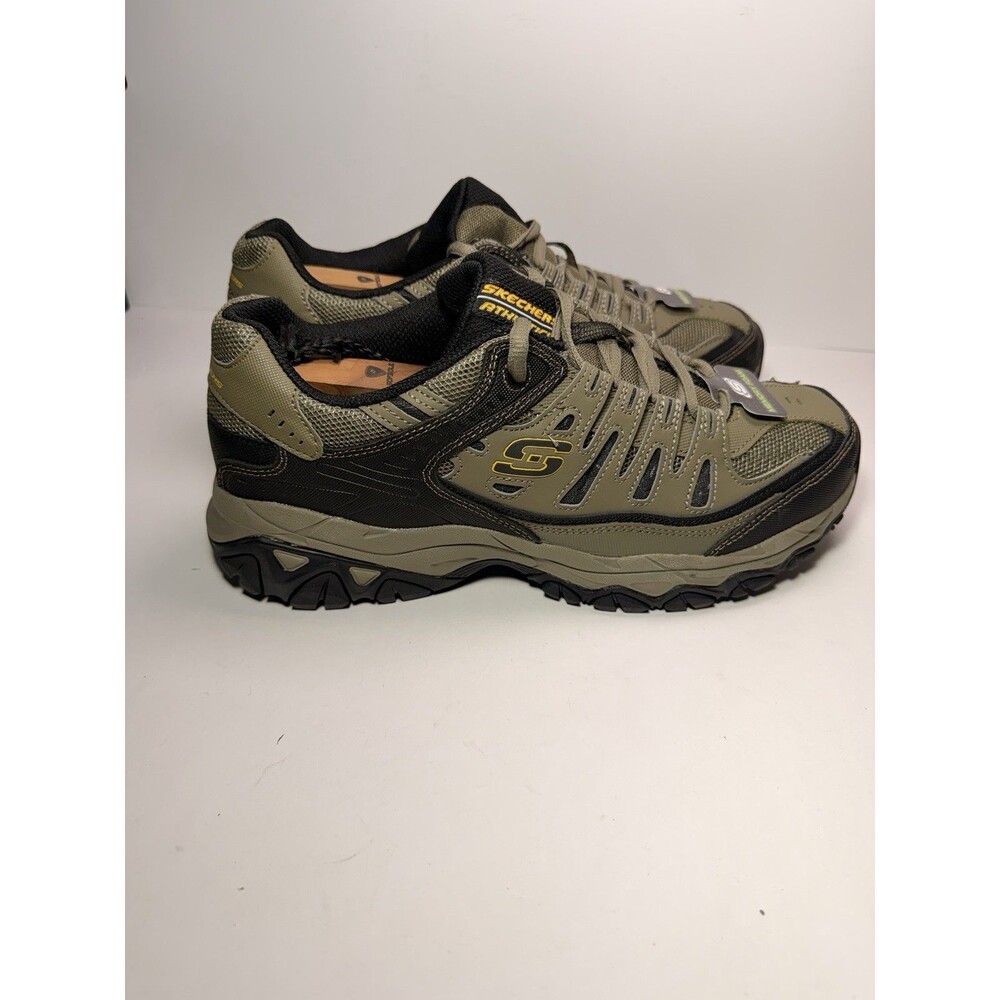 NIB Skechers Afterburn Memory Fit Men's Sneakers Sz 11 Olive Black SN 50125 PBBK